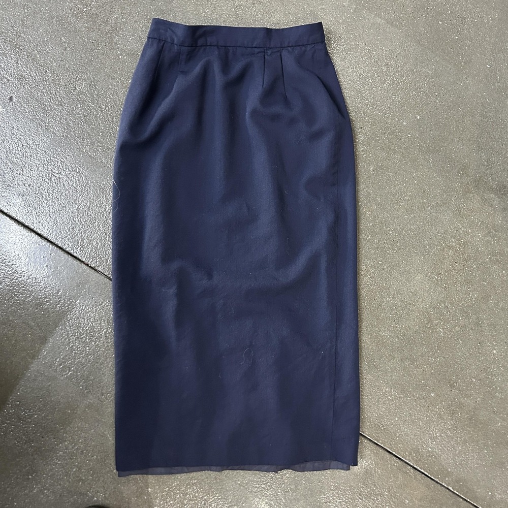 Jos. A. Bank Skirt Womens 10 Navy Wool Pencil Midi Lined‎ Made USA Office Career